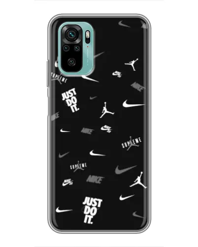 Чехол для Xiaomi Redmi Note 10 5G с картинкой «Nike Black Pattern»