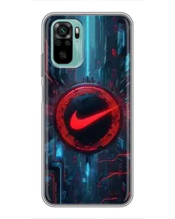 Чехол для Xiaomi Redmi Note 10 5G с картинкой «Техногенный стиль Nike»