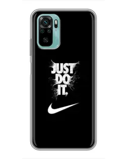 Чехол для Xiaomi Redmi Note 10 5G с картинкой «Текстовый принт Nike»
