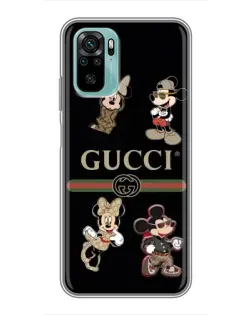 Чохол для Xiaomi Redmi Note 10 5G з картинкою «Gucci — герої Disney та монограма»