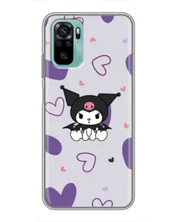 Чохол для Xiaomi Redmi Note 10 5G з картинкою «Kuromi та лавандові серця»