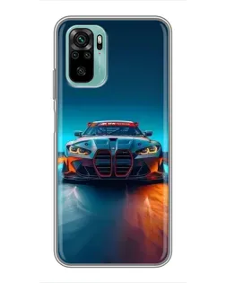 Чохол для Xiaomi Redmi Note 10 5G з картинкою «BMW — вогні неону»