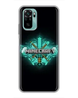 Чехол для Xiaomi Redmi Note 10 5G с картинкой «Minecraft Diamond лого»