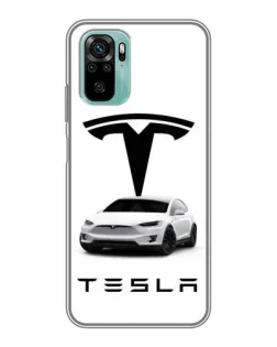 Чехол для Xiaomi Redmi Note 10 5G с картинкой «Tesla White Style»