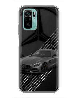 Чехол для Xiaomi Redmi Note 10 5G с картинкой «Mercedes AMG — графика»