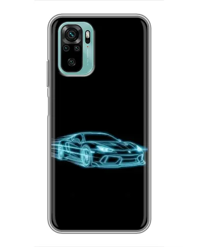 Чехол для Xiaomi Redmi Note 10 5G с картинкой «Неоновый контур Lamborghini»