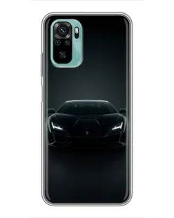 Чехол для Xiaomi Redmi Note 10 5G с картинкой «Черный Lamborghini Aventador»