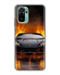 Чехол для Xiaomi Redmi Note 10 5G с картинкой «Lamborghini в огне»