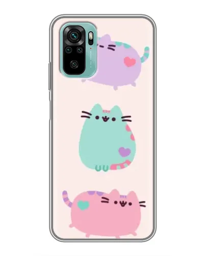 Чехол для Xiaomi Redmi Note 10 5G с картинкой «Pusheen трио»