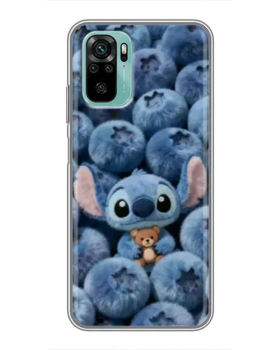 Чехол для Xiaomi Redmi Note 10 5G с картинкой «Стич и голубика»