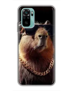 Чохол для Xiaomi Redmi Note 10 5G з картинкою «Капібара золотий ланцюг»