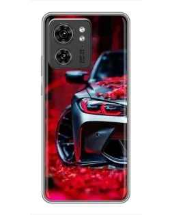 Чехол для Xiaomi Redmi Note 10 Pro 5g с картинкой «Спортивная BMW и цветы»