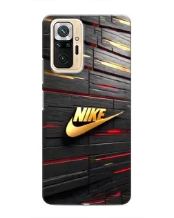 Чехол для Xiaomi Redmi Note 10 Pro с картинкой «Золотой Nike на металле»