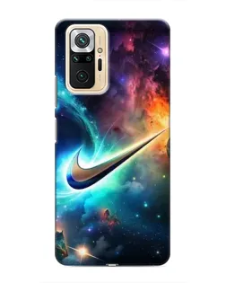 Чехол для Xiaomi Redmi Note 10 Pro с картинкой «Космический Nike Swoosh»