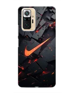 Чехол для Xiaomi Redmi Note 10 Pro с картинкой «Nike — эффект разломов»