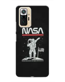 Чехол для Xiaomi Redmi Note 10 Pro с картинкой «NASA — шагаем по Луне»