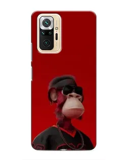 Чехол для Xiaomi Redmi Note 10 Pro с картинкой «Bored Ape в красном»