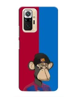 Чехол для Xiaomi Redmi Note 10 Pro с картинкой «Bored Ape — фанат Барсы»