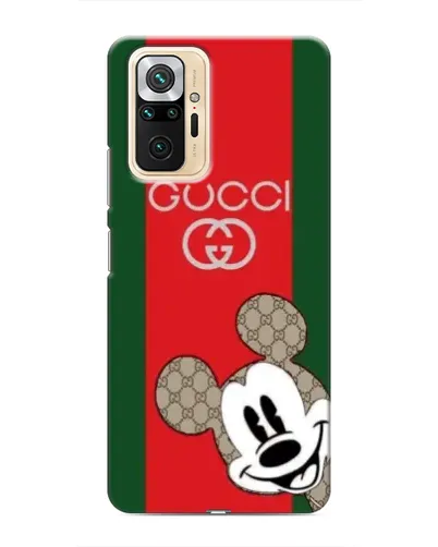 Чехол для Xiaomi Redmi Note 10 Pro с картинкой «Gucci — полосы и Микки»