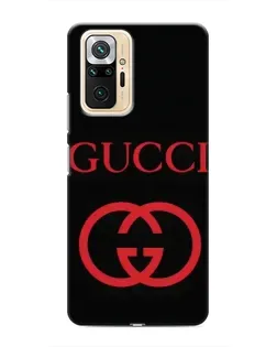 Чехол для Xiaomi Redmi Note 10 Pro с картинкой «Gucci — красный логотип»