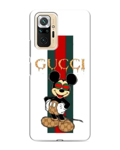 Чехол для Xiaomi Redmi Note 10 Pro с картинкой «Микки Маус Gucci — полосы»