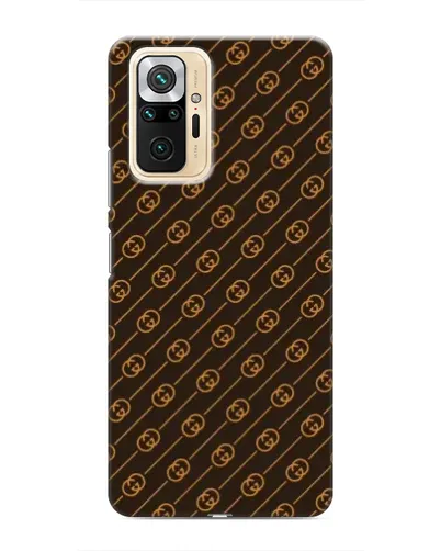 Чехол для Xiaomi Redmi Note 10 Pro с картинкой «Gucci — золотые диагонали»