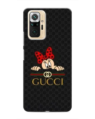 Чехол для Xiaomi Redmi Note 10 Pro с картинкой «Минни Маус Gucci — черный»