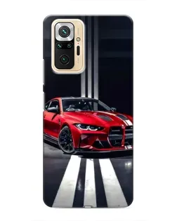 Чехол для Xiaomi Redmi Note 10 Pro с картинкой «Красная BMW на дороге»