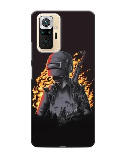 Чехол для Xiaomi Redmi Note 10 Pro с картинкой «PUBG — огненный силуэт»