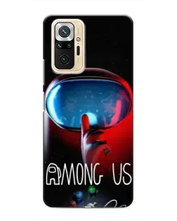 Чехол для Xiaomi Redmi Note 10 Pro с картинкой «Красный импостер — макро»