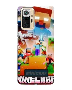 Чехол для Xiaomi Redmi Note 10 Pro с картинкой «Minecraft герои игры»