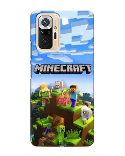 Чехол для Xiaomi Redmi Note 10 Pro с картинкой «Minecraft классический мир»