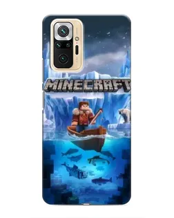 Чехол для Xiaomi Redmi Note 10 Pro с картинкой «Minecraft ледяной мир»
