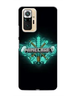 Чехол для Xiaomi Redmi Note 10 Pro с картинкой «Minecraft Diamond лого»
