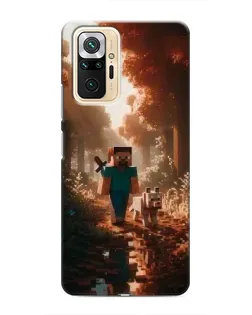 Чехол для Xiaomi Redmi Note 10 Pro с картинкой «Стив в лесу»