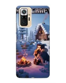 Чехол для Xiaomi Redmi Note 10 Pro с картинкой «Зимний Minecraft»