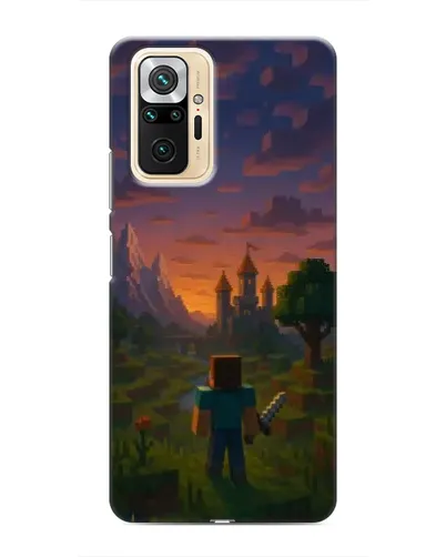 Чехол для Xiaomi Redmi Note 10 Pro с картинкой «Стив у башни» Чехол для Xiaomi Redmi Note 10 Pro с картинкой «Стив у башни»