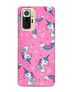 Чехол для Xiaomi Redmi Note 10 Pro с картинкой «Unicorn паттерн розовый»