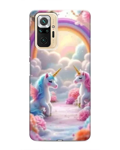 Чехол для Xiaomi Redmi Note 10 Pro с картинкой «Радуга и единороги»