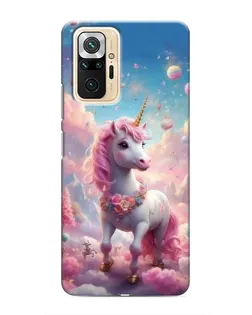 Чехол для Xiaomi Redmi Note 10 Pro с картинкой «Единорог среди облаков»