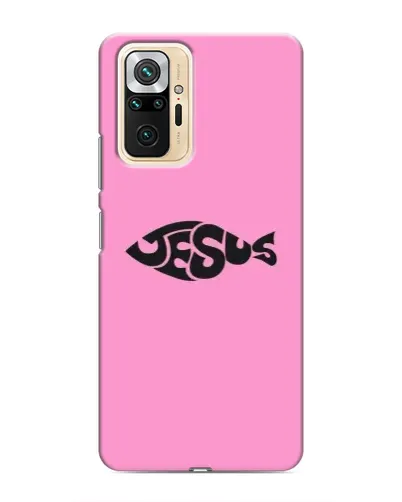 Чехол для Xiaomi Redmi Note 10 Pro с картинкой «Розовый символ  Jesus»