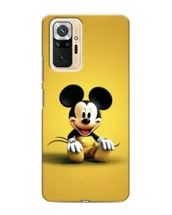 Чехол для Xiaomi Redmi Note 10 Pro с картинкой «Микки на желтом»