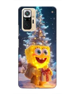 Чехол для Xiaomi Redmi Note 10 Pro с картинкой «Рождественский Спанч Боб»