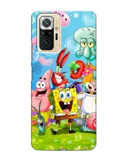 Чехол для Xiaomi Redmi Note 10 Pro с картинкой «Губка Боб и друзья»