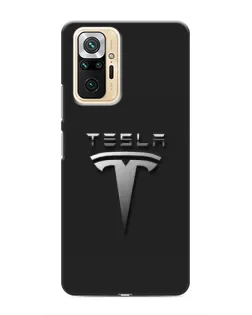 Чохол для Xiaomi Redmi Note 10 Pro з картинкою «Сталевий логотип Tesla»