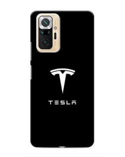 Чохол для Xiaomi Redmi Note 10 Pro з картинкою «Tesla White Logo»