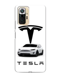 Чохол для Xiaomi Redmi Note 10 Pro з картинкою «Tesla White Style»