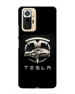 Чохол для Xiaomi Redmi Note 10 Pro з картинкою «Tesla — срібне авто»