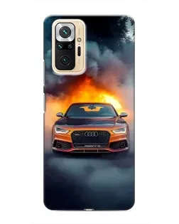 Чохол для Xiaomi Redmi Note 10 Pro з картинкою «Audi у вогняному диму»