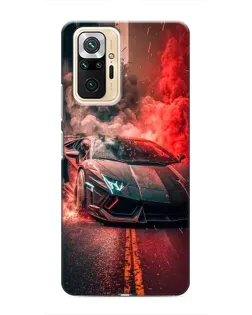 Чохол для Xiaomi Redmi Note 10 Pro з картинкою «Lamborghini червоний дим»